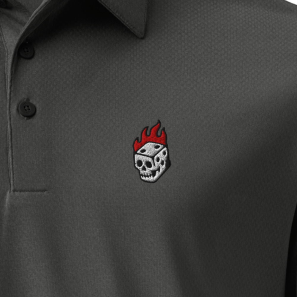 Flaming Dice Fitted Polo
