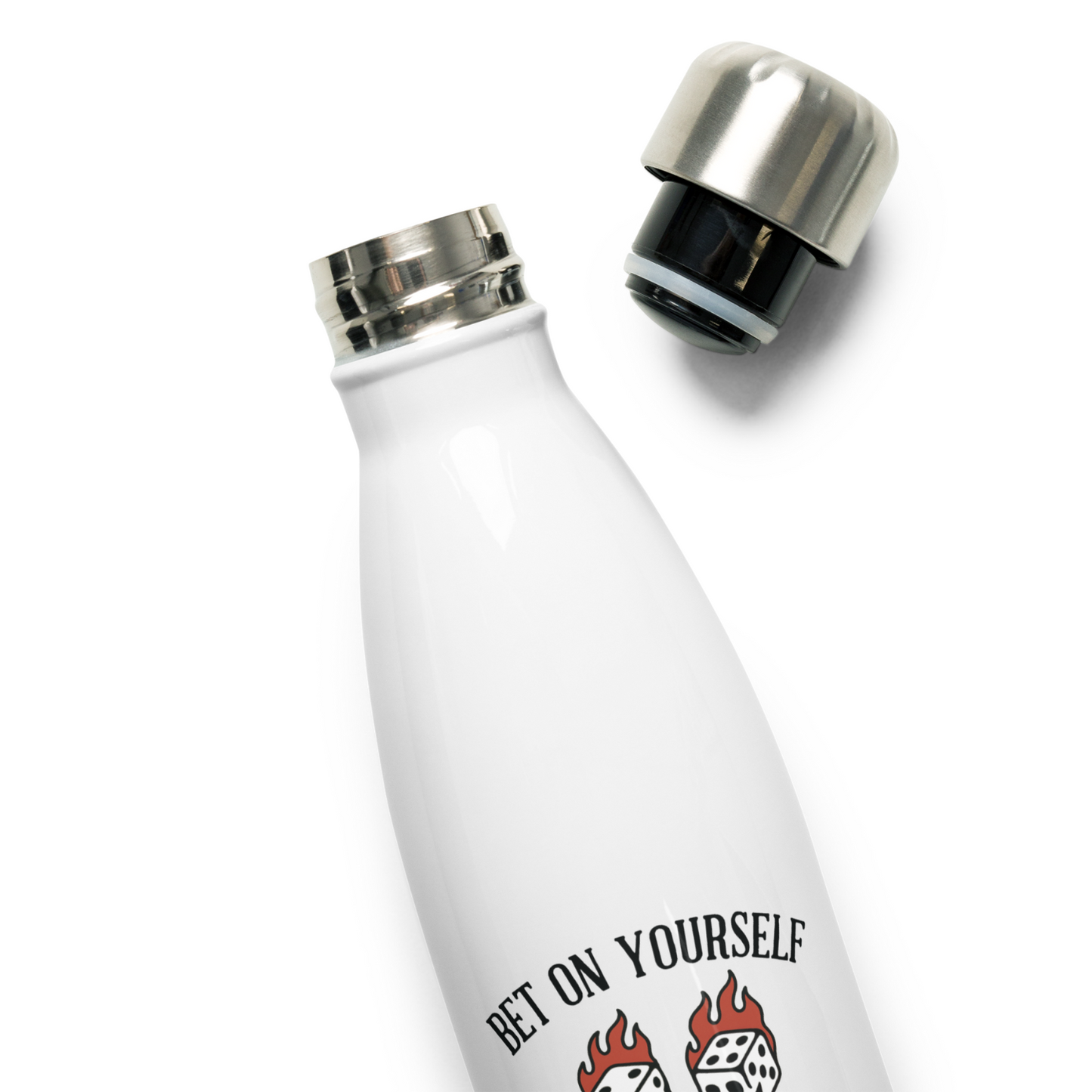 Flaming Dice Stainless Steel Water Bottle