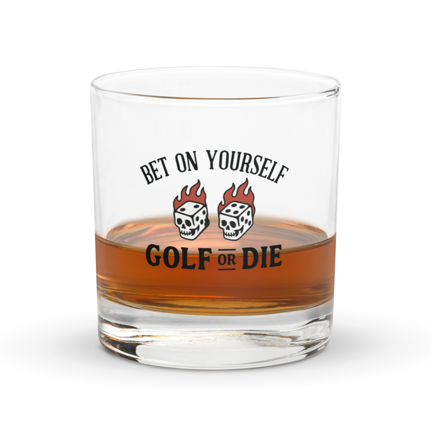 Flaming Dice Whiskey Glass