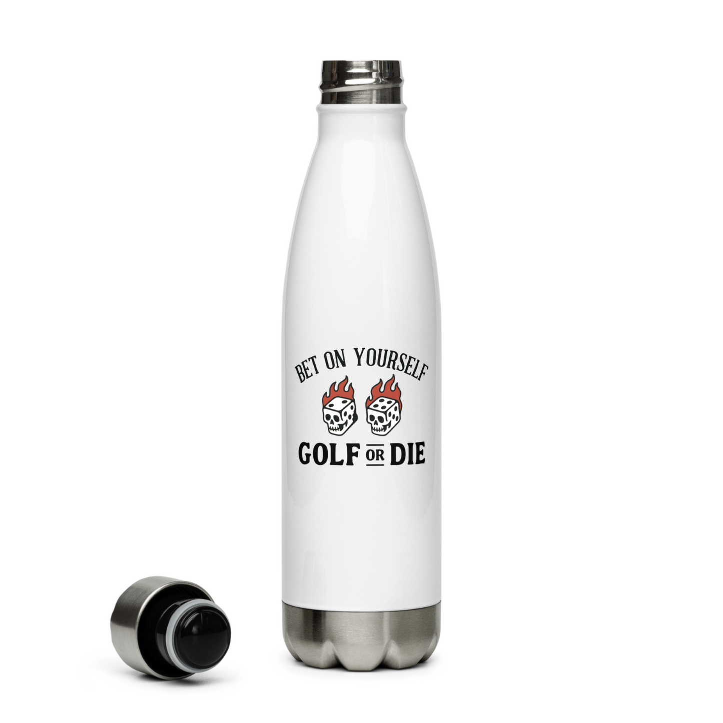 Flaming Dice Stainless Steel Water Bottle