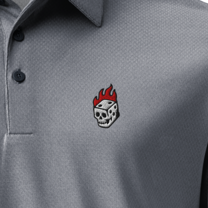 Flaming Dice Fitted Polo