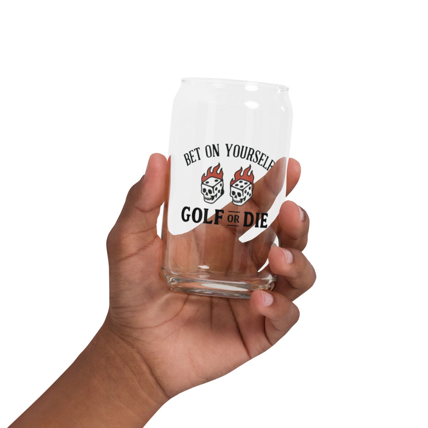 Flaming Dice Pint Glass