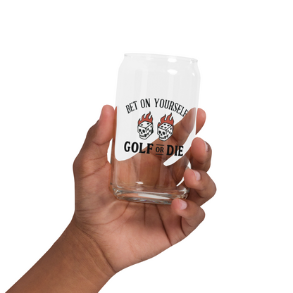 Flaming Dice Pint Glass