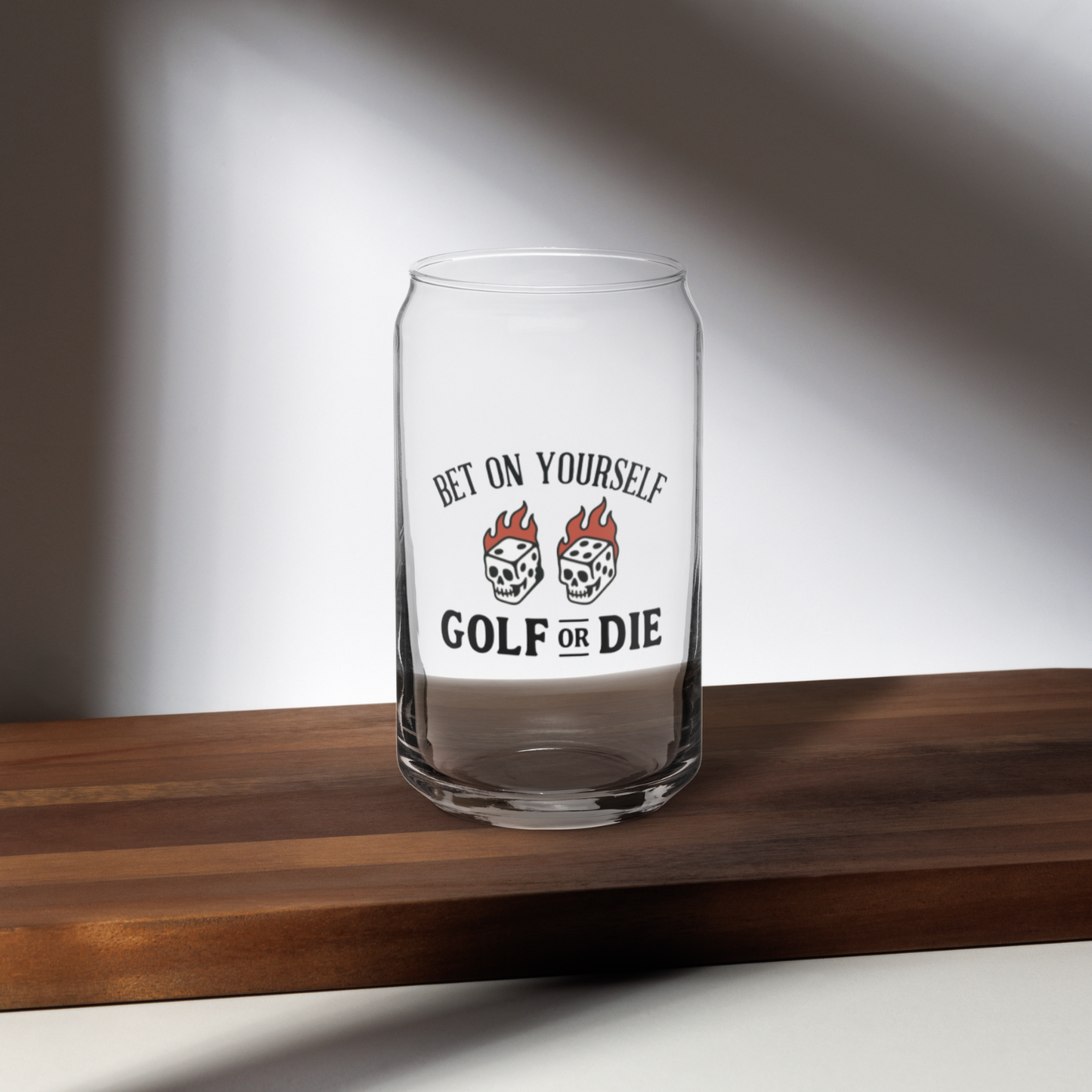Flaming Dice Pint Glass