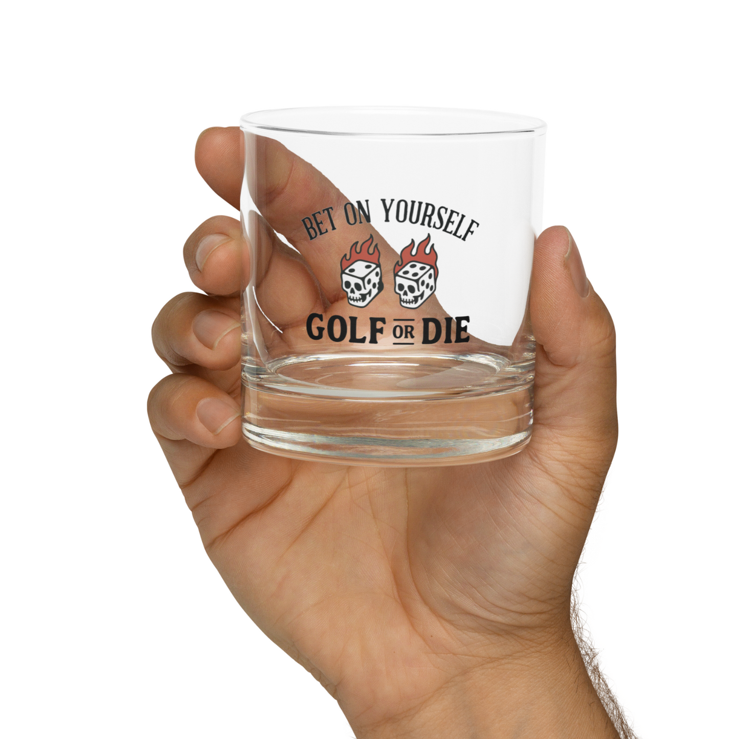 Flaming Dice Whiskey Glass