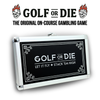 Golf or Die product with branding and text on a white background